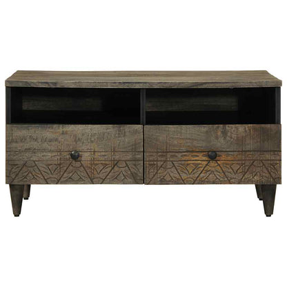 Salontafel 80x54x40 cm massief mangohout lichtgrijs
