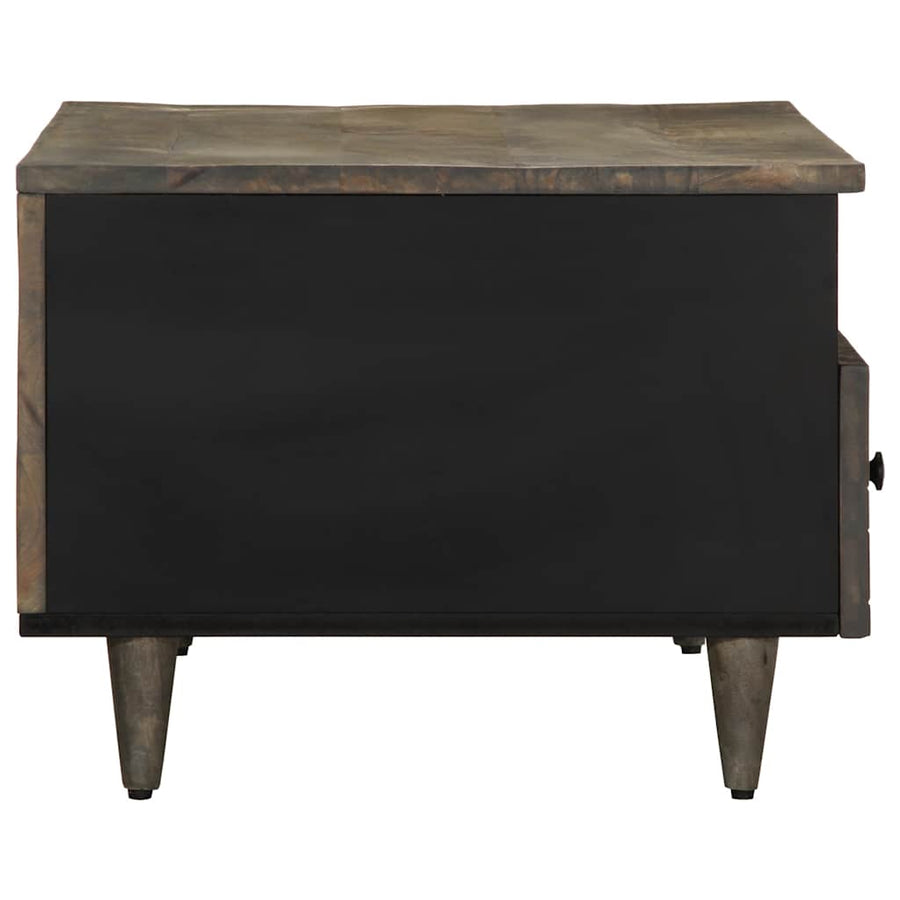 Salontafel 80x54x40 cm massief mangohout lichtgrijs