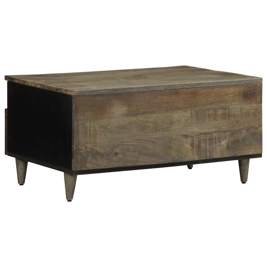 Salontafel 80x54x40 cm massief mangohout lichtgrijs