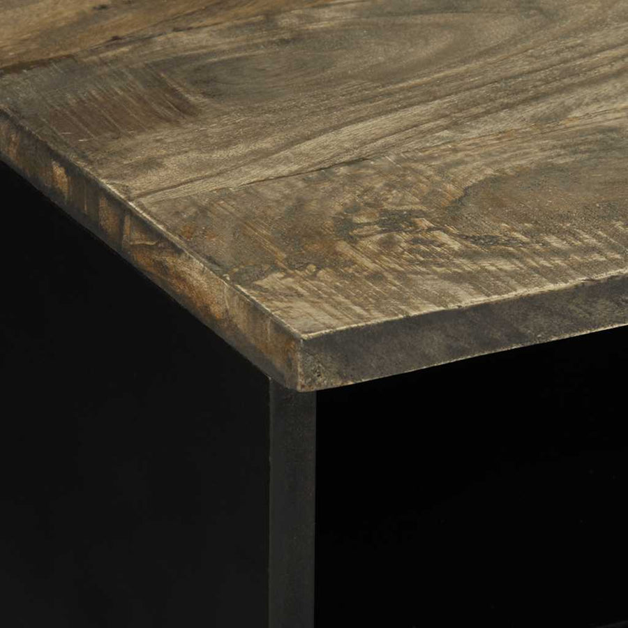 Salontafel 80x54x40 cm massief mangohout lichtgrijs