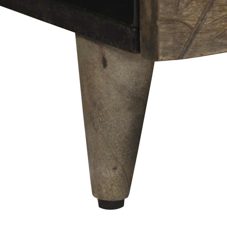 Salontafel 80x54x40 cm massief mangohout lichtgrijs