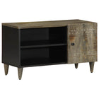 TV cabinet 80x31.5x46 cm solid mango wood light grey