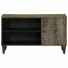 Tv-meubel 80x31,5x46 cm massief mangohout lichtgrijs