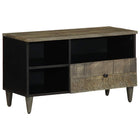 TV cabinet 80x33x46 cm solid mango wood black