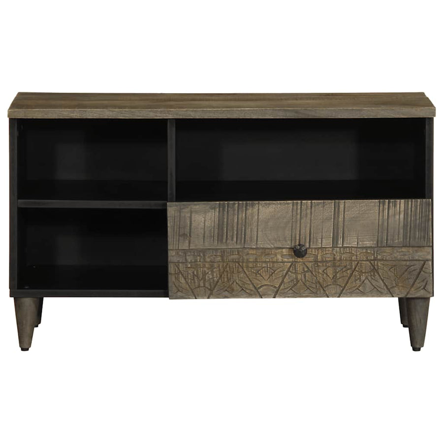 Tv-meubel 80x33x46 cm massief mangohout zwart