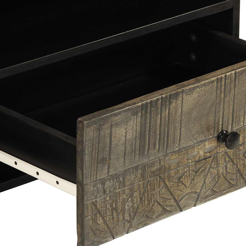 Tv-meubel 80x33x46 cm massief mangohout zwart
