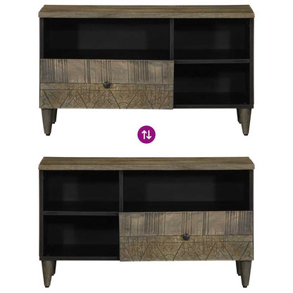Tv-meubel 80x33x46 cm massief mangohout zwart