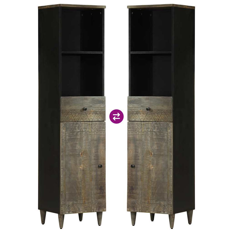 Badkamerkast 38x33x160 cm massief mangohout