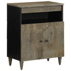 Dressoir 60x33x75 cm massief mangohout zwart