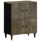 Dressoir 60x33x75 cm massief mangohout zwart