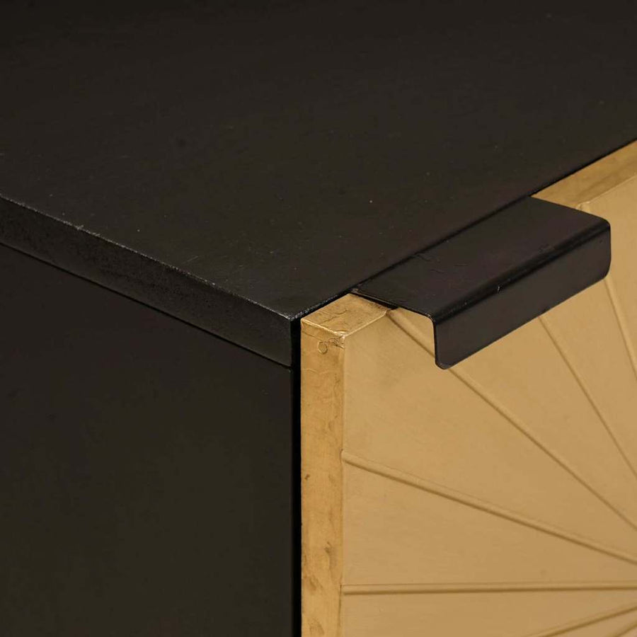 Nachtkastje 2 pcs Zwart en Goud 40 x 33.5 x 46 cm