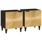 Nachtkastjes set van 2 zwart goud 40x33.5x46 cm
