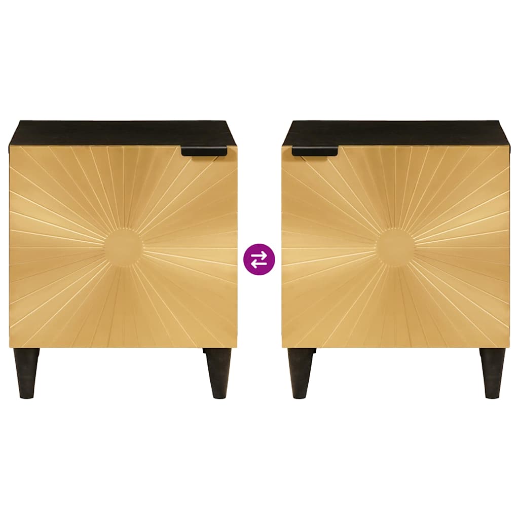 Nachtkastje 2 pcs Zwart en Goud 40 x 33.5 x 46 cm