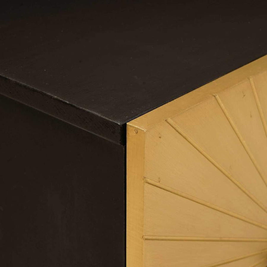 Nachtkastje Zwart en Goud 40 x 33.5 x 46 cm massief mangohout