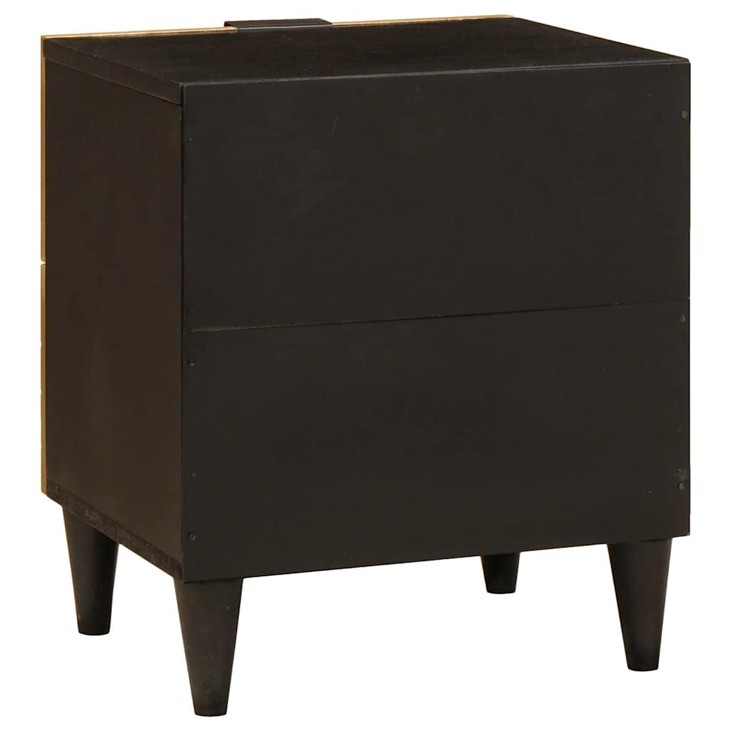 Nachtkastje Zwart en Goud 40 x 33.5 x 46 cm massief mangohout
