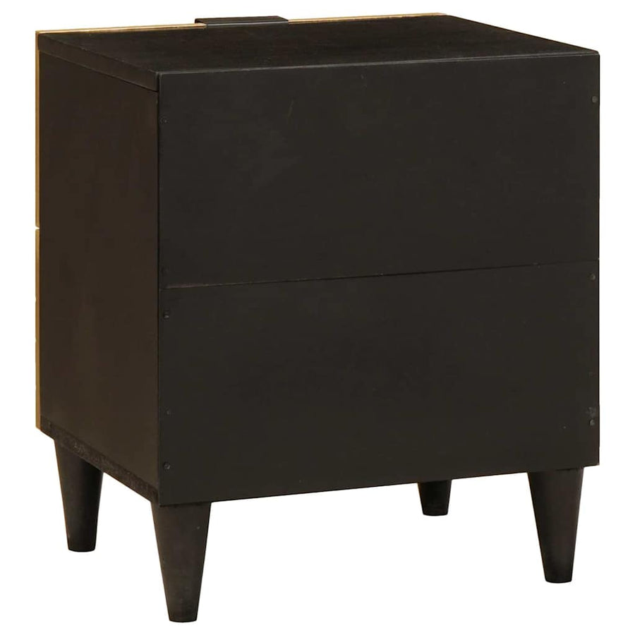 Nachtkastje Zwart en Goud 40 x 33.5 x 46 cm massief mangohout