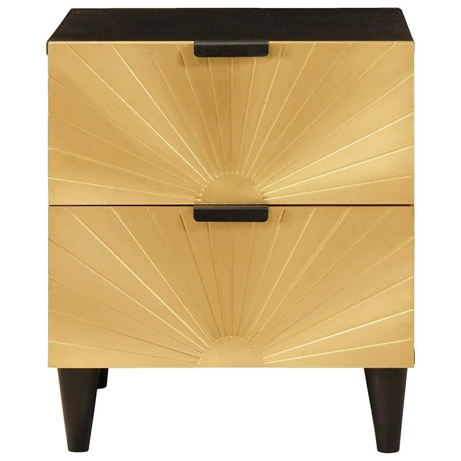Nachtkastje met lade 2 pcs Zwart en Goud 40 x 33.5 x 46 cm