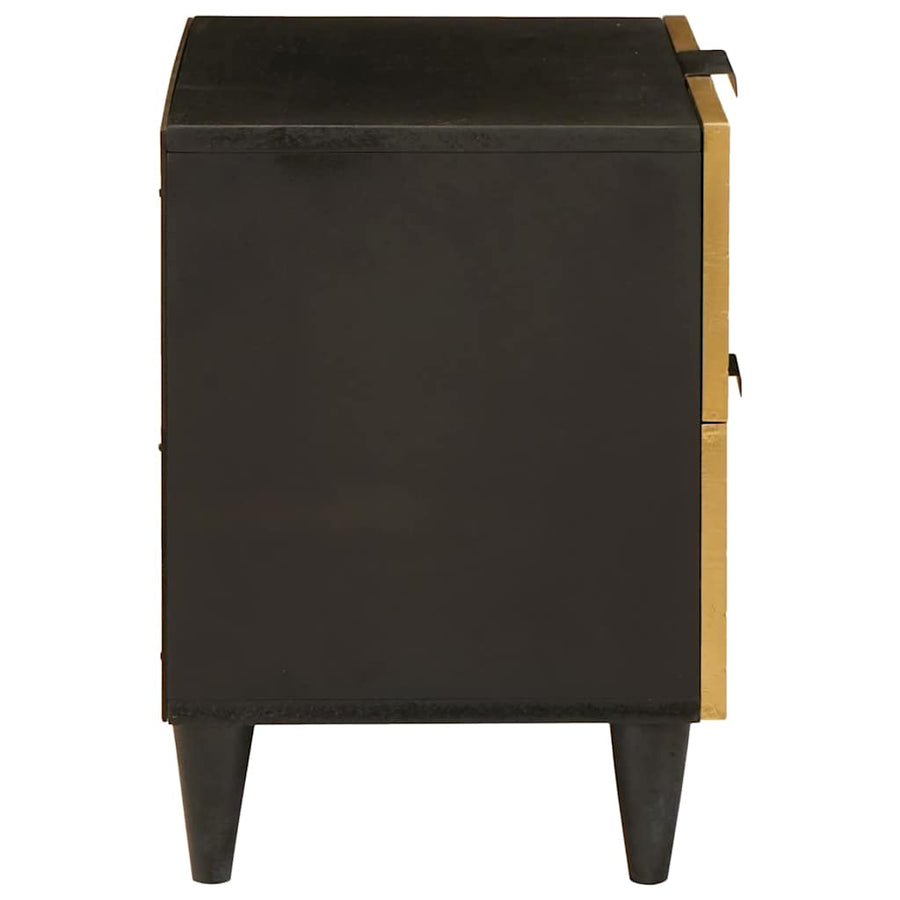 Nachtkastje met lade 2 pcs Zwart en Goud 40 x 33.5 x 46 cm
