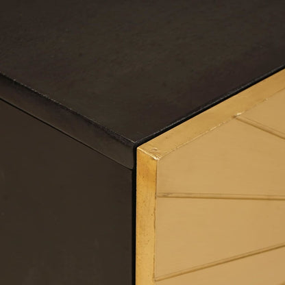 TV-kast met plank Zwart en Goud 105 x 33 x 46 cm Bewerkt hout