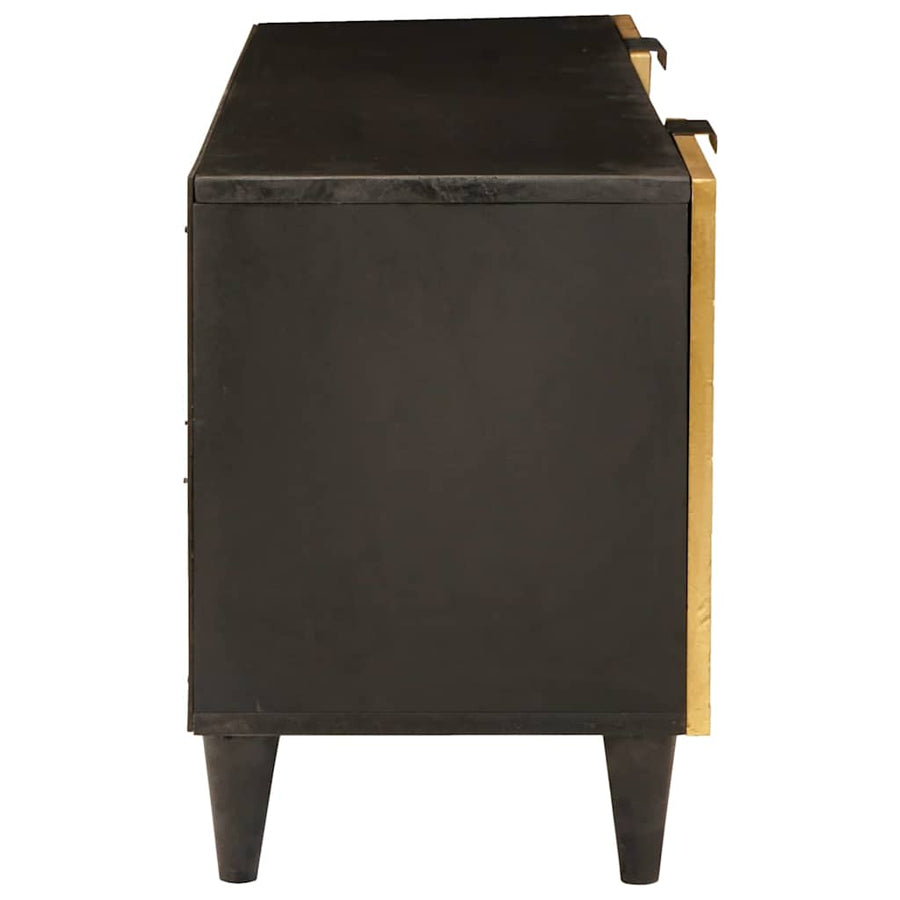TV-kast met plank Zwart en Goud 105 x 33 x 46 cm Bewerkt hout