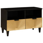 TV-kast 70x33x46 cm zwart goud bewerkt hout
