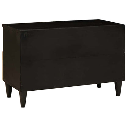 TV-kast met lade Zwart en Goud 70 x 33 x 46 cm Bewerkt hout
