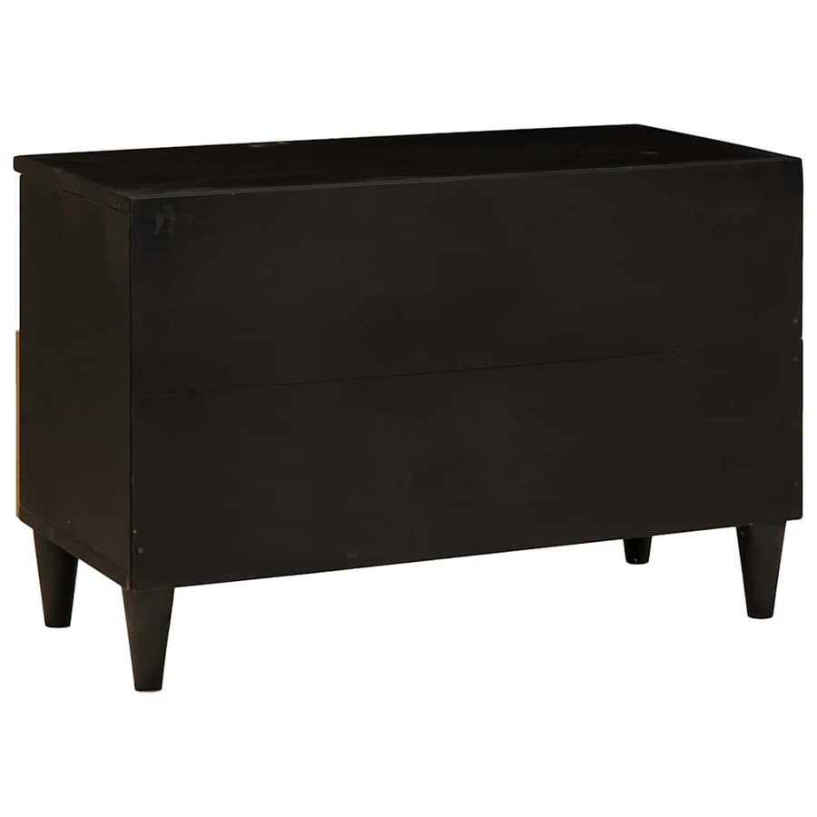TV-kast met lade Zwart en Goud 70 x 33 x 46 cm Bewerkt hout