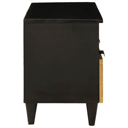 TV-kast met lade Zwart en Goud 70 x 33 x 46 cm Bewerkt hout