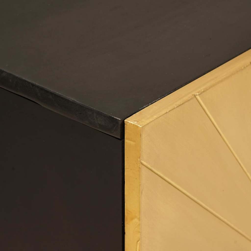 Dressoir Zwart en Goud 60 x 33 x 75 cm Massief Mango Hout