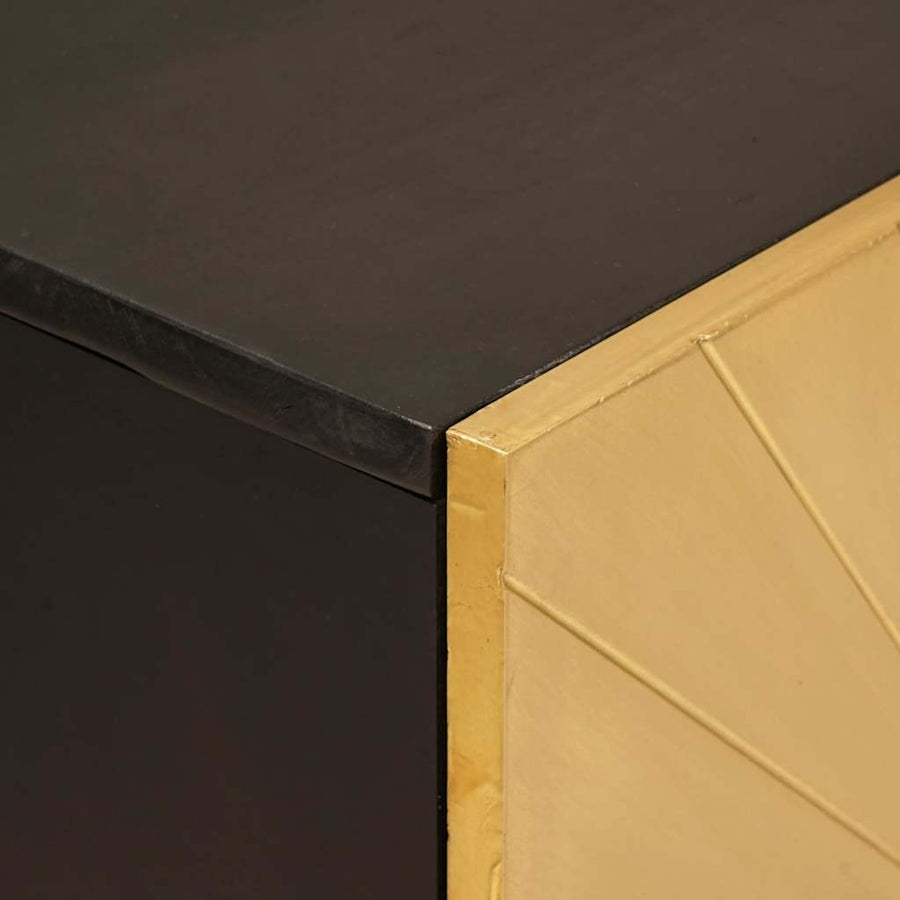Dressoir Zwart en Goud 60 x 33 x 75 cm Massief Mango Hout