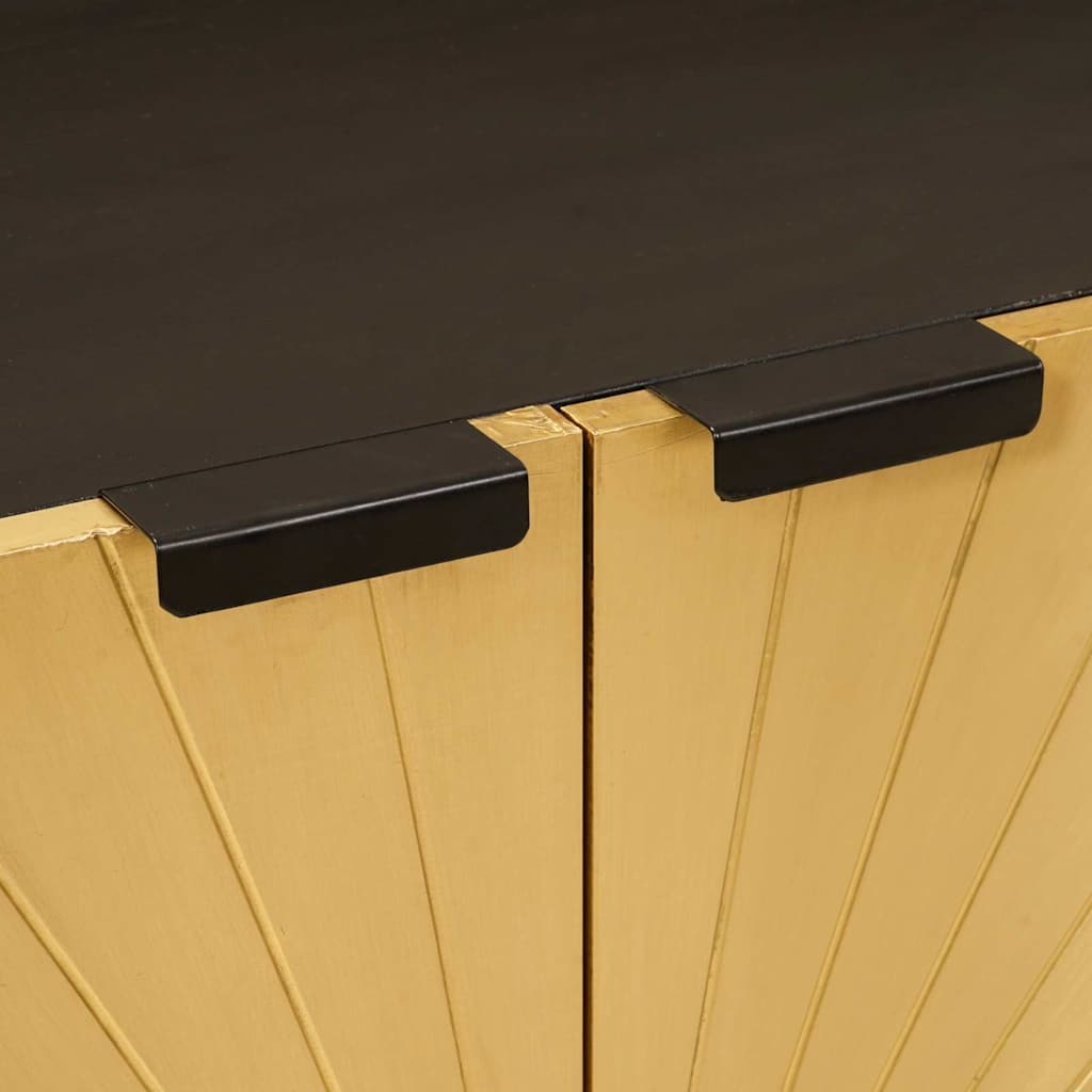 Dressoir Zwart en Goud 60 x 33 x 75 cm Massief Mango Hout