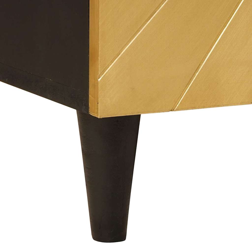 Dressoir Zwart en Goud 60 x 33 x 75 cm Massief Mango Hout