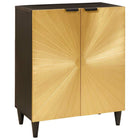Dressoir 60x33x75 cm massief mangohout zwart goud