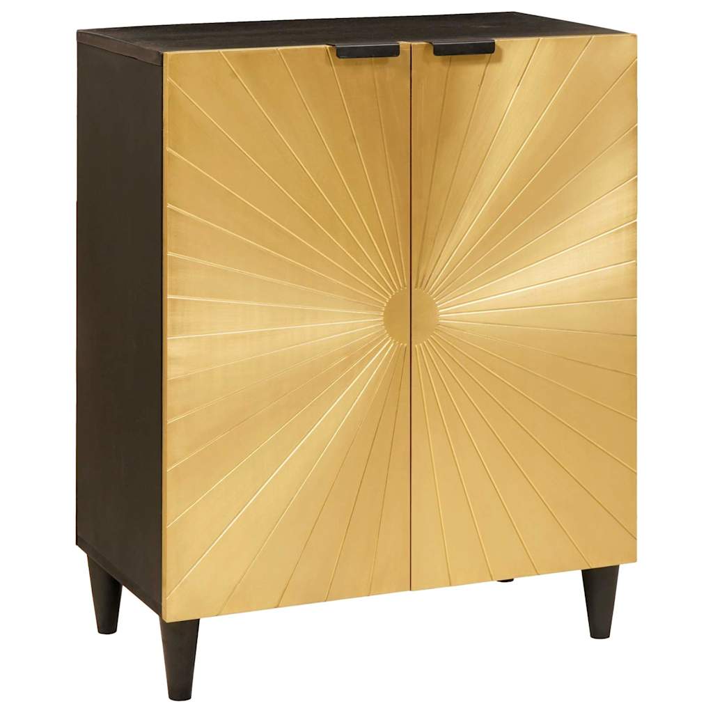 Dressoir Zwart en Goud 60 x 33 x 75 cm Massief Mango Hout