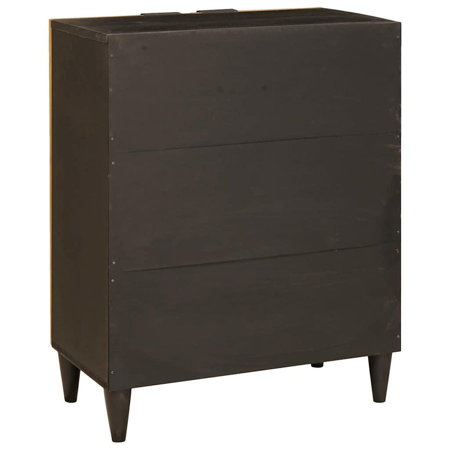 Dressoir Zwart en Goud 60 x 33 x 75 cm Massief Mango Hout