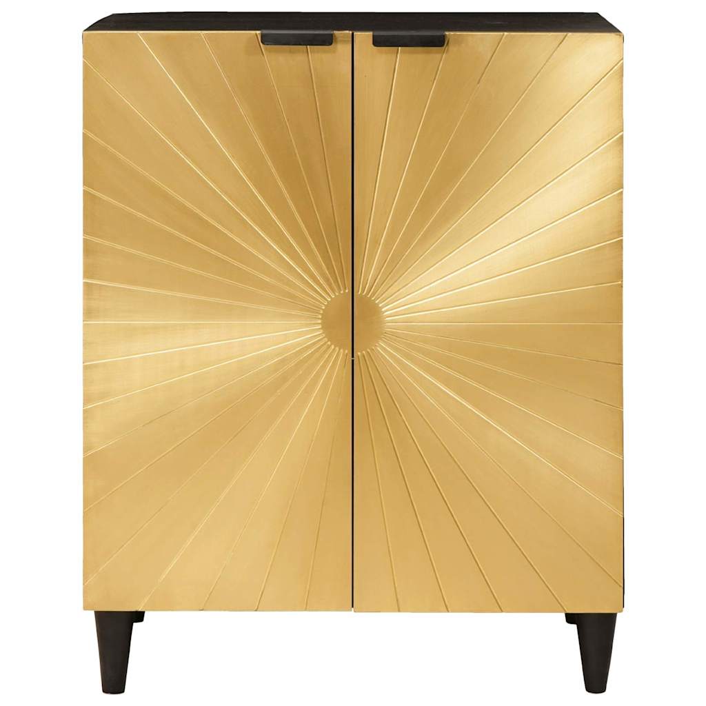 Dressoir Zwart en Goud 60 x 33 x 75 cm Massief Mango Hout