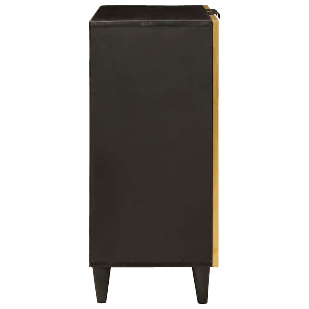 Dressoir Zwart en Goud 60 x 33 x 75 cm Massief Mango Hout