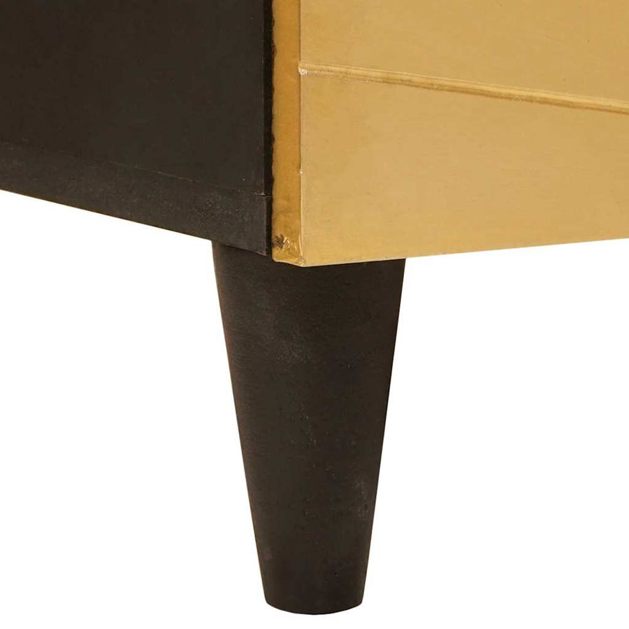 Dressoir Zwart en Goud 60 x 33 x 75 cm Massief Mango Hout