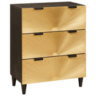 Sideboard Black and Gold 60 x 33 x 75 cm Solid Mango Wood