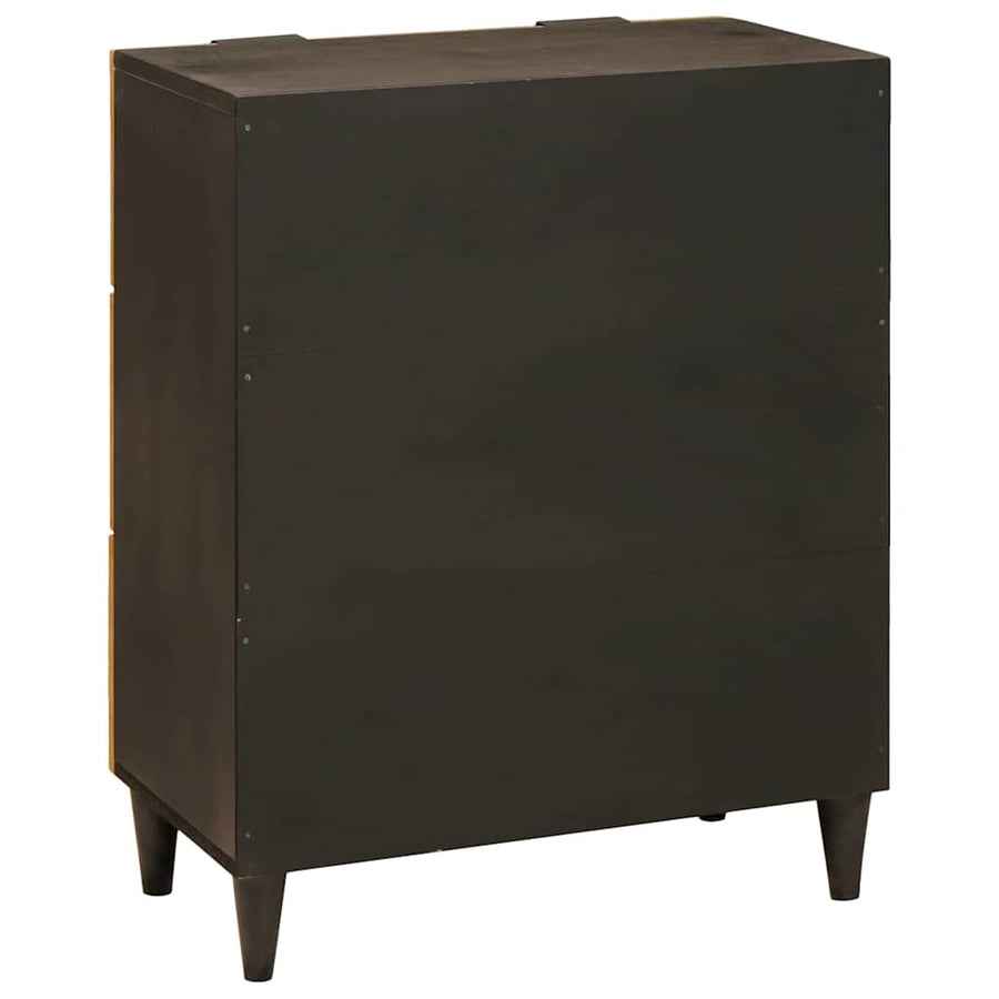 Dressoir Zwart en Goud 60 x 33 x 75 cm Massief Mango Hout