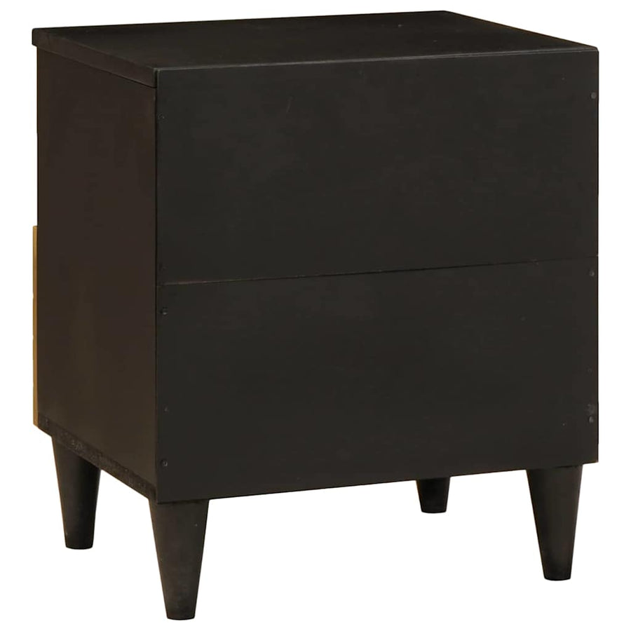 Nachtkastje met lade 2 pcs Zwart en Goud 40 x 33 x 46 cm