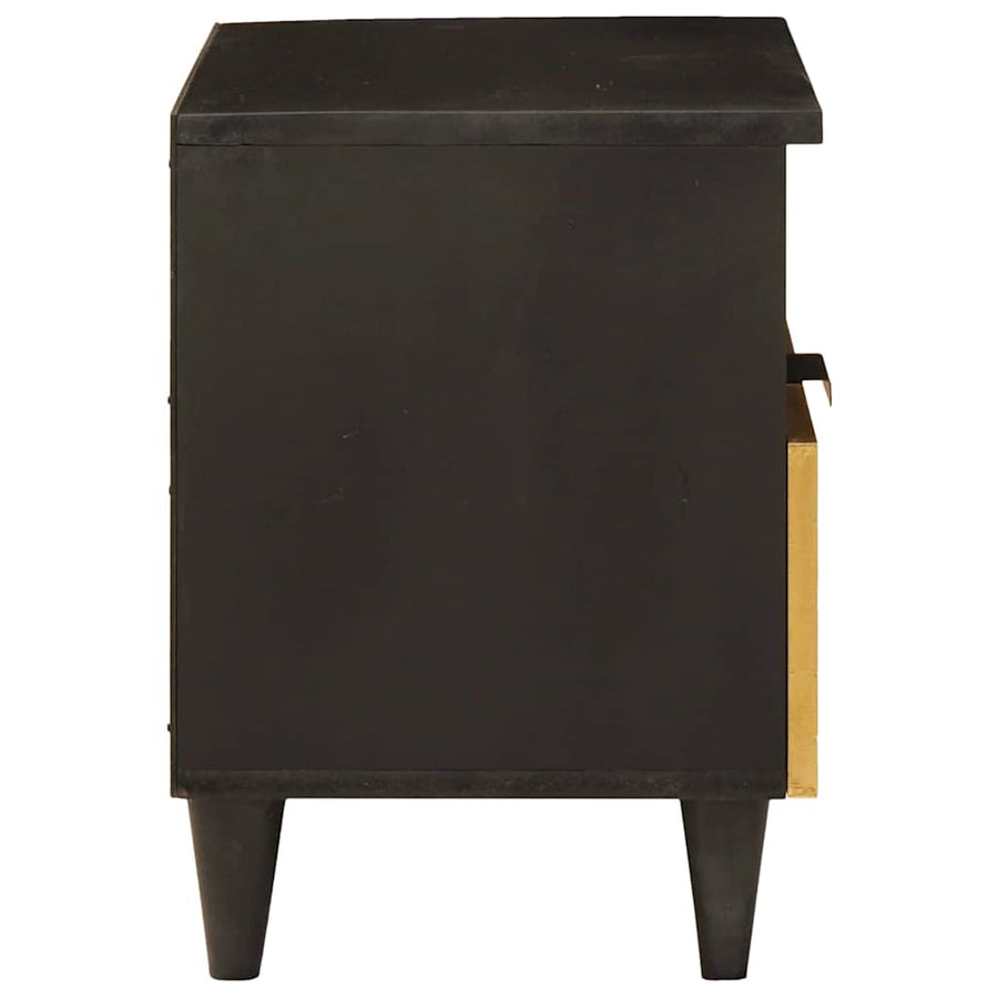 Nachtkastje met lade 2 pcs Zwart en Goud 40 x 33 x 46 cm