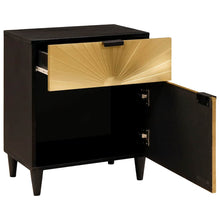 Nachtkastje Zwart en Goud 50 x 33 x 60 cm massief mangohout