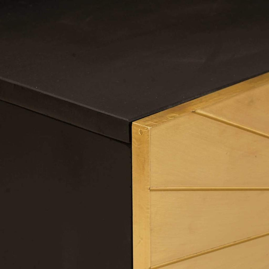Salontafel Zwart en Goud 100 x 54 x 40 cm massief mangohout