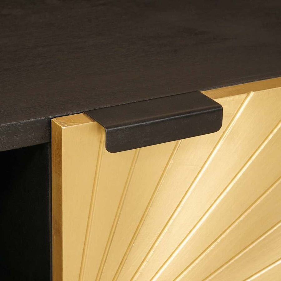 Salontafel Zwart en Goud 100 x 54 x 40 cm massief mangohout