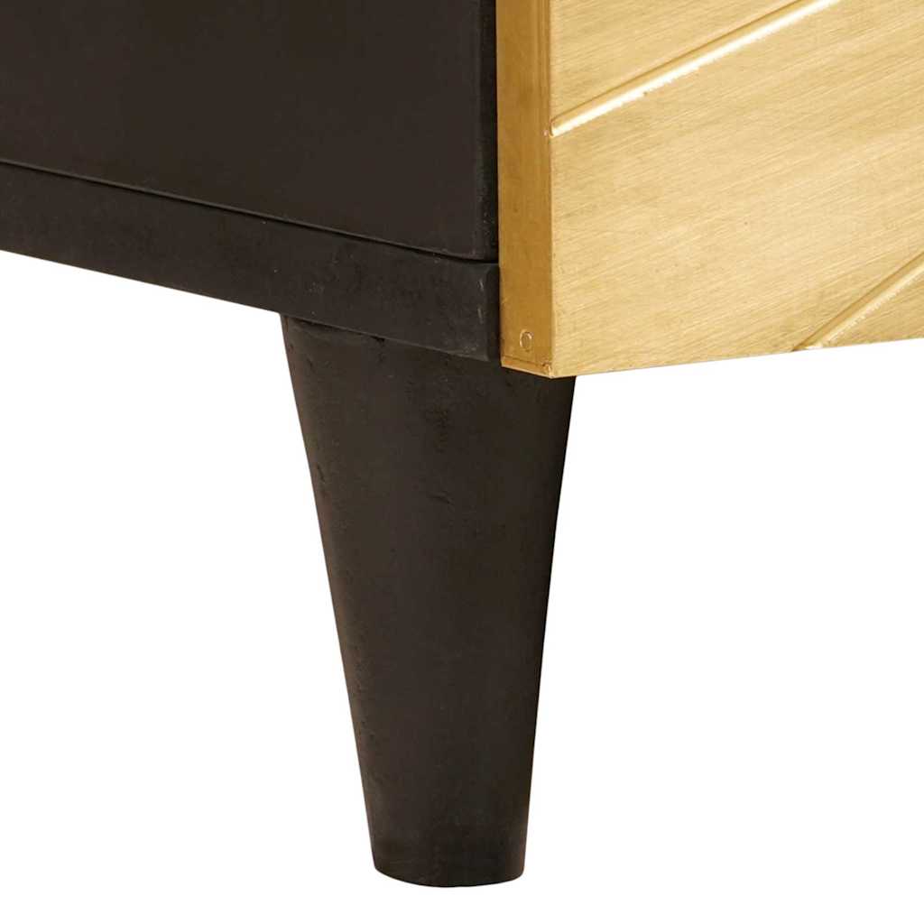 Salontafel Zwart en Goud 100 x 54 x 40 cm massief mangohout