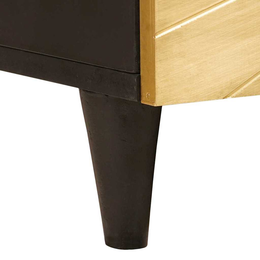 Salontafel Zwart en Goud 100 x 54 x 40 cm massief mangohout