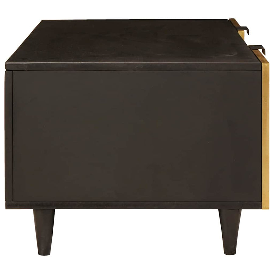 Salontafel Zwart en Goud 100 x 54 x 40 cm massief mangohout