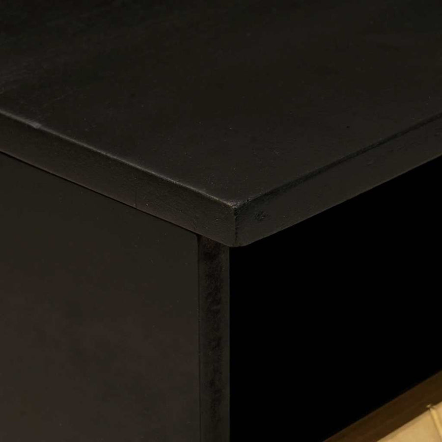 Salontafel Zwart en Goud 80 x 54 x 40 cm massief mangohout