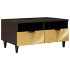 Salontafel 80x54x40 cm massief mangohout zwart goud